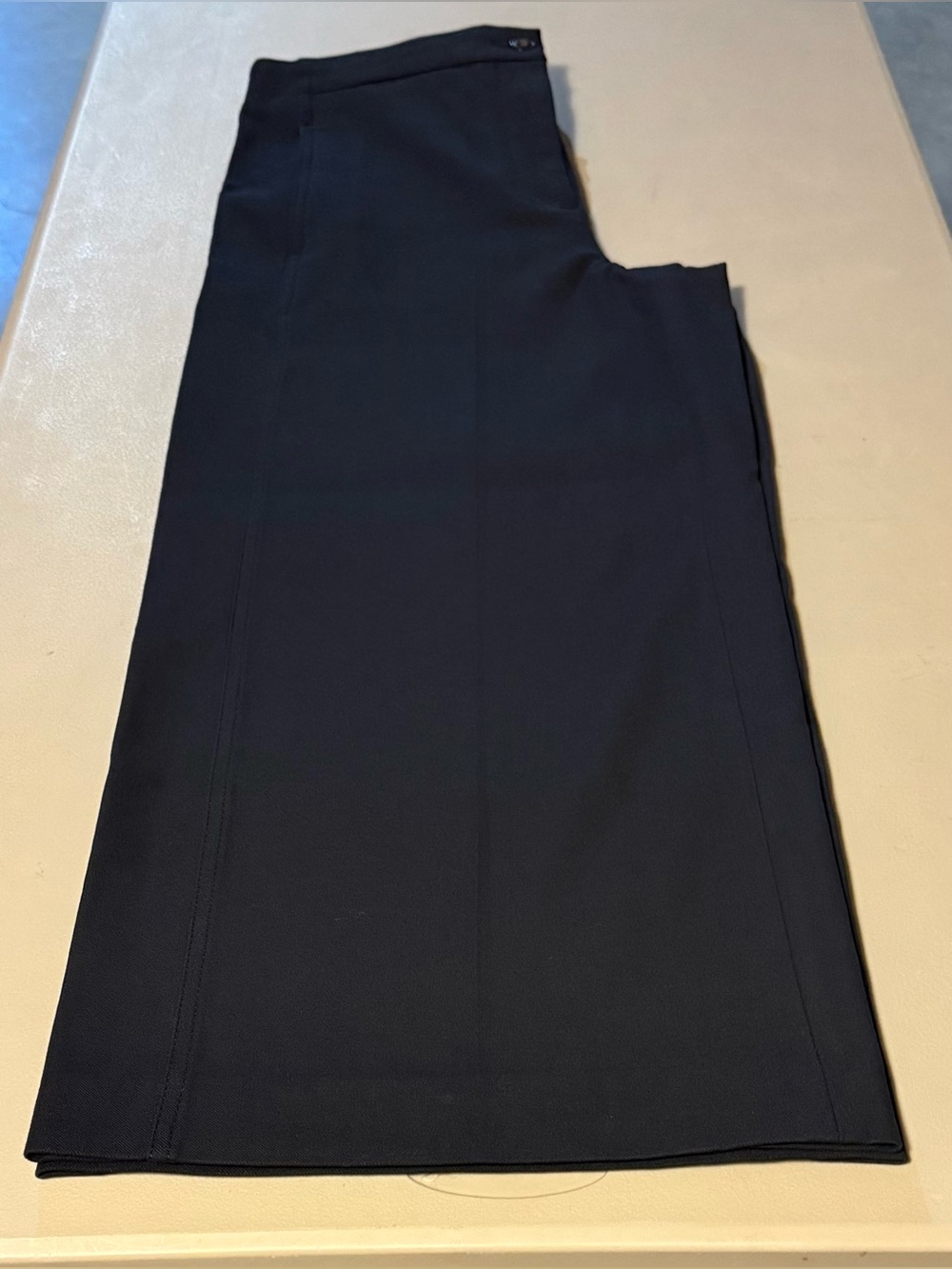 Ann Taylor “The Mariner” High Rise Navy Wide Leg Above Ankle Bi Stretch Pants